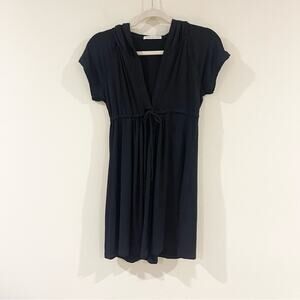 Robin Piccone Black Beach Mini Dress Cover Up With Pockets Women’s size M Black